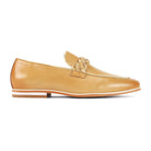 latte moc toe leather slip-on shoe with woven strap side view