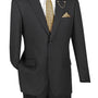 Marquis Collection: Black 2 Piece Solid Color Single Breasted Regular Fit Suit