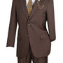 Marquis Collection: Brown 2 Piece Solid Color Single Breasted Regular Fit Suit