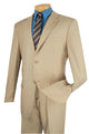 Marquis Collection: Beige 2 Piece Solid Color Single Breasted Regular Fit Suit