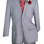 Marquis Collection: Light Grey 2 Piece Solid Color Single Breasted Regular Fit Suit