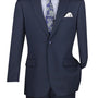 Marquis Collection: Navy 2 Piece Solid Color Single Breasted Regular Fit Suit