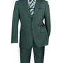 Marquis Collection: Hunter Green 2 Piece Solid Color Single Breasted Regular Fit Suit