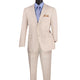 Men's Tan Seersucker Stripe Modern Fit 2-Piece Suit with Adjustable Waistband