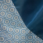 Close-up detail of teal windowpane plaid wool-feel fancy interior lining