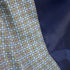Close-up detail of purple windowpane plaid wool-feel fancy interior lining