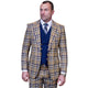 Vallario Collection: Camel 3-Piece Modern Fit Plaid Suit