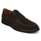 Chocolate brown Italian suede apron-toe Derby shoe by Belvedere