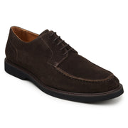Chocolate Brown Italian Suede Apron-Toe Derby by Belvedere