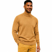 Men's Long Sleeve Mock Neck Knit Tee - Gold