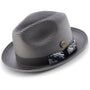 Ritzyra Collection: Montique Weave Design Fedora Dress Hat In Grey