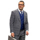 RegalRush Collection: Grey Plaid 3-Piece Suit with Double-Breasted Vest - Modern Fit