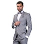 Eskimo Collection: Men's Ultra Slim Fit Stretch Fabric 3PC Suit In Grey