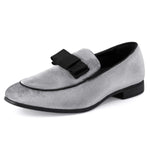 Silhouette Shadows: Charcoal Grey Smoking Slip-On Loafer Shoes