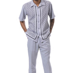 Titan Collection: Men's Symmetrical Argyle Walking Suit Set In Grey