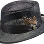 Montique Black Sinamay Fedora Hat H-19