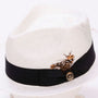 Leo Collection: Montique Snow White Teardrop Fedora in Polyester Blend