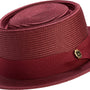 Carina Collection: Montique Burgundy Braided Pork Pie Hat