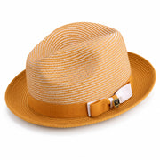 OG Gold Two-Tone Stingy Brim Fedora Hat by Montique
