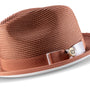 Innovique Collection: Cognac White Bottom Braided Stingy Brim Pinch Fedora Hat