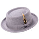 Ring Collection: Grey Pork Pie Fedora with Feather Accents
