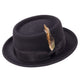 Ring Collection: Black Pork Pie Fedora with Feather Accents