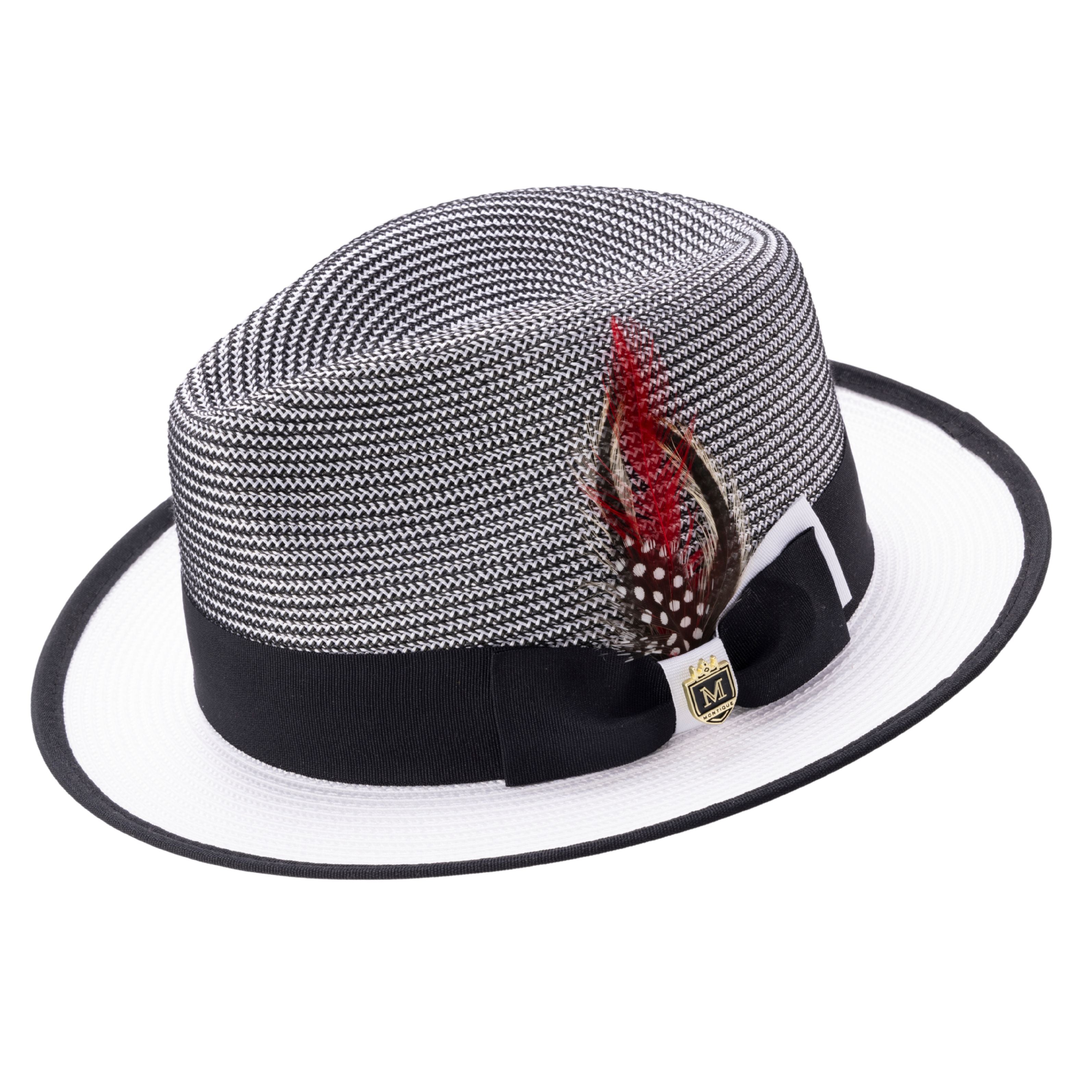 Montique Black White Center Crease Fedora Hat – Suits More