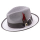 Shethys Collection: Montique Grey & White Center Crease Fedora Hat