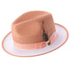 Peach and White Two-Tone Ventilated Fedora Hat by Montique