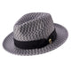 Mensa Collection: Montique Men’s Black Woven Patterned Fedora Hat