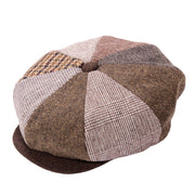 Clervaux Collection: Montique Men’s Patchwork Brown Gatsby Cap