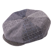 Clervaux Collection: Montique Men’s Patchwork Grey Gatsby Cap