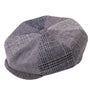 Clervaux Collection: Montique Men’s Patchwork Grey Gatsby Cap