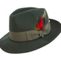 Montique Men's Hunter Green Fedora Snap Brim Soft Fine Felt Pinch Hat H08
