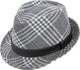 Beehive Collection: Grey Argyle Snap Stingy Brim Fedora Hat