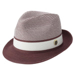 Ivorythm Collection: Cognac Two Tone Braided Pinch Fedora Hat