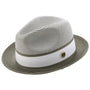 Ivorythm Collection: Olive Two Tone Braided Pinch Fedora Hat