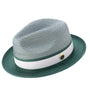 Ivorythm Collection: Emerald Braided Two Tone Pinch Fedora Hat