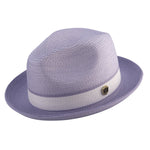 Ivorythm Collection: Men's Braided Two Tone Pinch Fedora Hat in Lavender