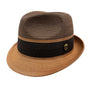 Ivorythm Collection: Mocha Brown Braided Two Tone Pinch Fedora Hat