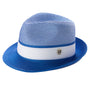 Ivorythm Collection: Montique Royal/White Two Tone Braided Pinch Fedora Hat H22