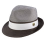 Ivorythm Collection: Brown Braided Two Tone Pinch Fedora Hat