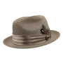 Glossaric Collection: Olive Solid Color Pinch Braided Fedora With Matching Satin Ribbon Hat