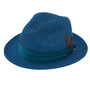 Glossaric Collection: Teal Solid Color Pinch Braided Fedora With Matching Satin Ribbon Hat