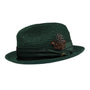 Glossaric Collection: Emerald Solid Color Pinch Braided Fedora With Matching Satin Ribbon Hat