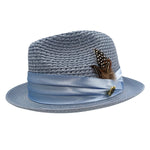 Glossaric Collection: Carolina Solid Color Pinch Braided Fedora With Matching Satin Ribbon Hat