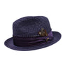 Glossaric Collection: Purple Solid Color Pinch Braided Fedora With Matching Satin Ribbon Hat