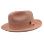 Aurorify Collection: Peach Braided Wide Brim Pinch Fedora Matching Grosgrain Ribbon Hat