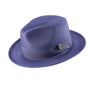 Aurorify Collection: Purple Braided Wide Brim Pinch Fedora Matching Grosgrain Ribbon Hat