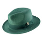 Aurorify Collection: Emerald Braided Wide Brim Pinch Fedora Matching Grosgrain Ribbon Hat